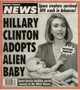 fake news hillary adops alien baby